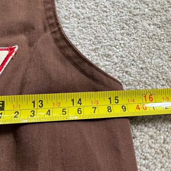 Vtg. Girl Scouts Brownie Vest Girls Medium (10-12) Brown With Patches Sleeveless - Picture 5 of 10